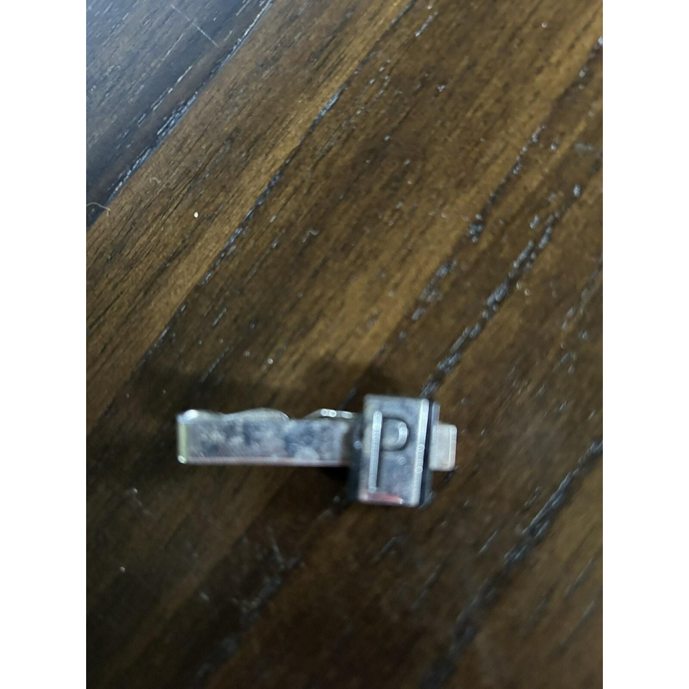 tie clips for men silver Initial P